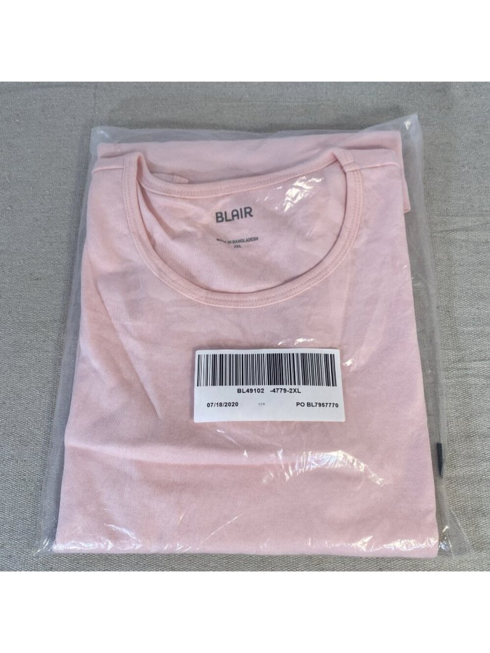 NEW SEALED Blair Brand Pale Pink 2XL Short Sleeve Womens Jewel Neck Pullover Top - Picture 1 of 4